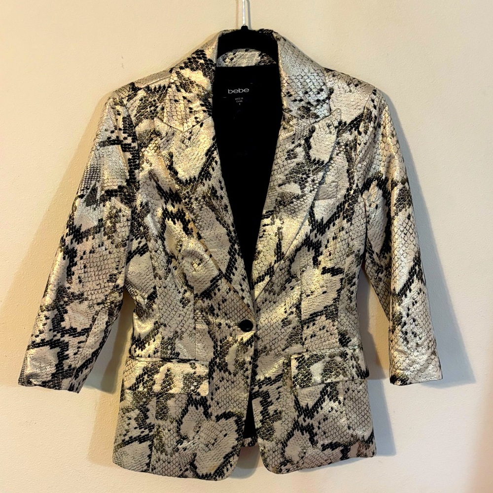 Bebe Shiny Snakeskin Blazer